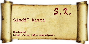 Simó Kitti névjegykártya