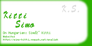 kitti simo business card